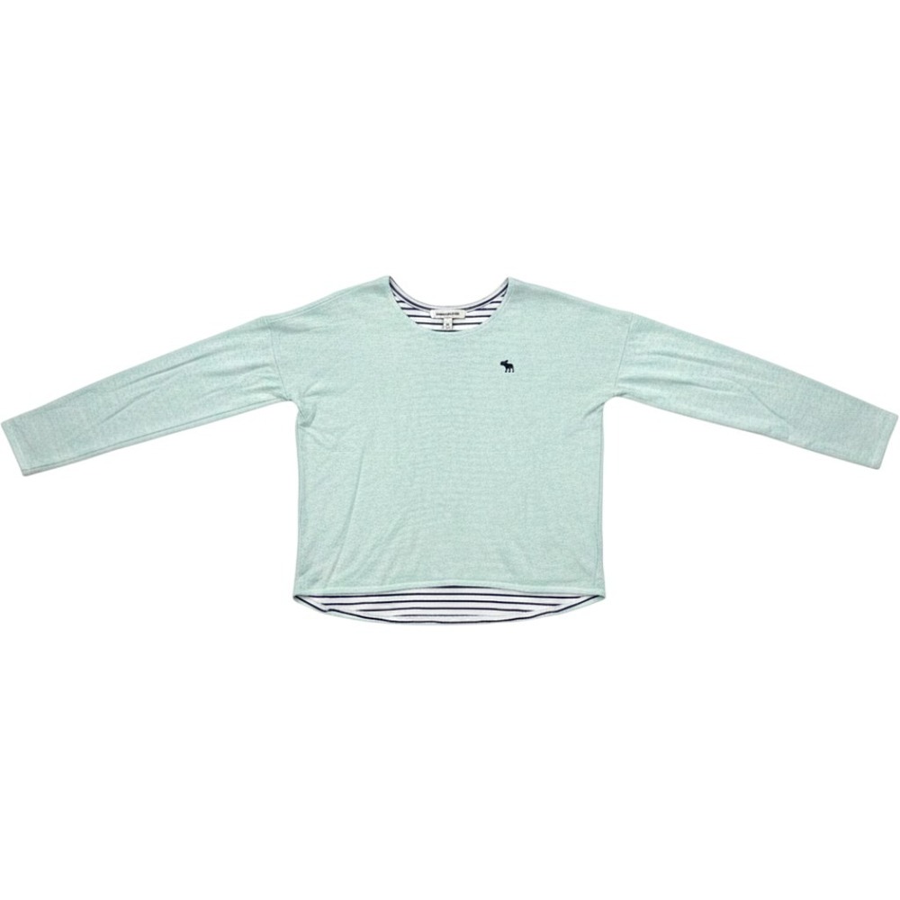 Abercrombie Kids Girls Mint Surplice Back Top Striped Layered 13/14 239L1124
